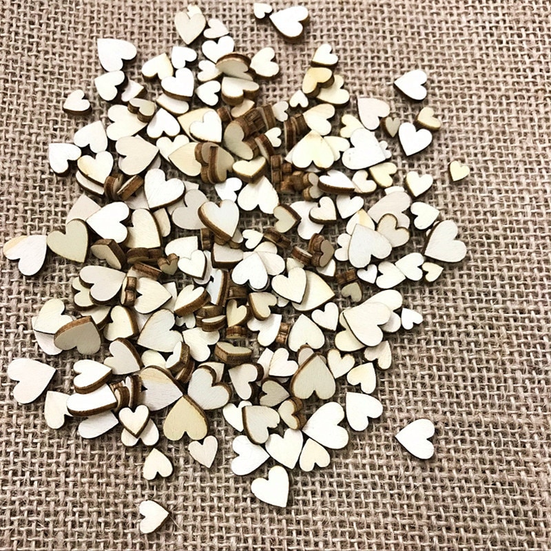 100 Pcs Creative Rustic Wood Wooden Love Heart Wedding Table Scatter Decoration Crafts DIY Party Decoration Best Gift - Image 5