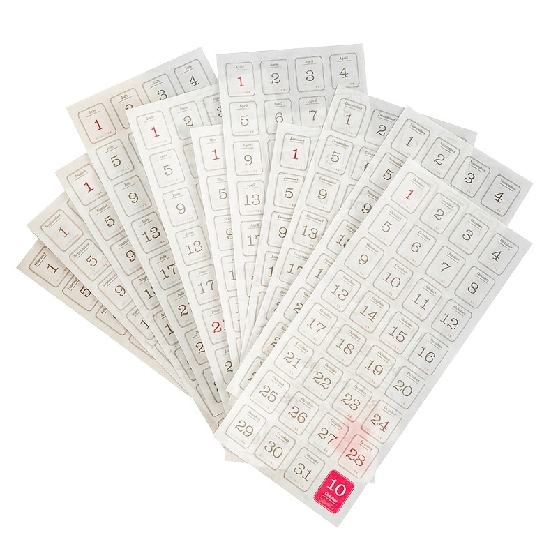 12pcs/pack 365 days notebook background decoration calendar note stickers Planner hand made Collage material - Image 5