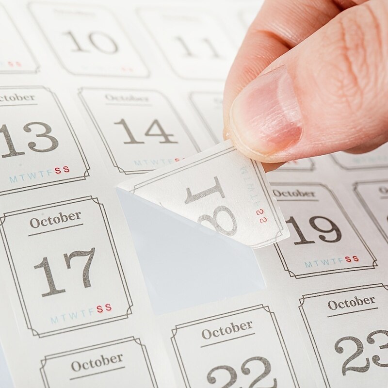 12pcs/pack 365 days notebook background decoration calendar note stickers Planner hand made Collage material - Image 6