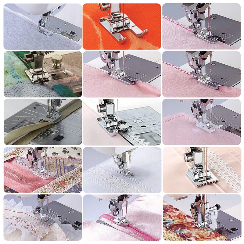 15/42/82PCS Sewing Machine Presser Foot Press For Brother Singer Kit Braiding Blind Stitch OverLock Zipper Ruler Parts Accessory - Image 4
