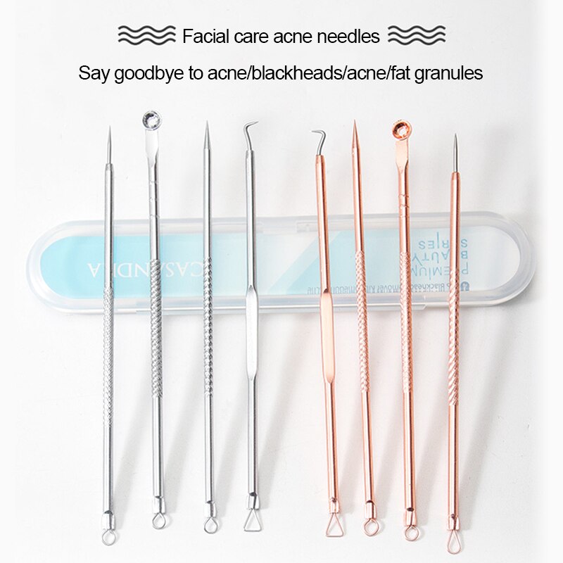 4PCS Acne Blackhead Comedone Black Spot Pimple Blemish Remover Skin Care Women Beauty Acne Treatment Pore Cleanser Needle Hook - Image 3