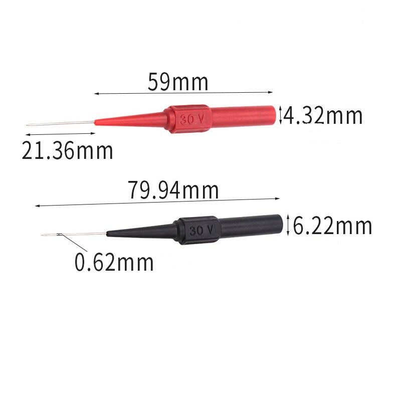 4Pcs 30V Diagnostic Tools Multimeter Test Lead Extention Back Piercing Needle Tip Probes Autotools Automotive Kit Machine 0.7MM - Image 4