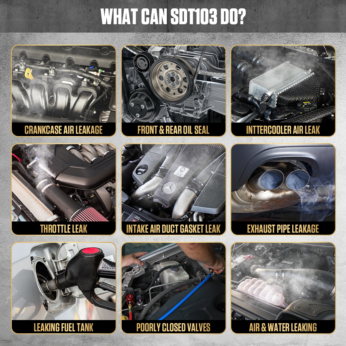 AUTOOL SDT103 12V Car Smoke Tester for EVAP System Automotive Smoke Machine Leak Detector Oil Pipeline Leakage Tester Tool - Image 5
