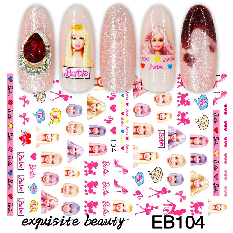 Anime Barbie Party Princess Cartoon Children Nail Art Sticker Kawaii Y2K Girls Diy Toy Waterproof Sticker Case Bag Decor Gifts - Image 2