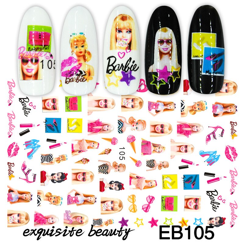 Anime Barbie Party Princess Cartoon Children Nail Art Sticker Kawaii Y2K Girls Diy Toy Waterproof Sticker Case Bag Decor Gifts - Image 3