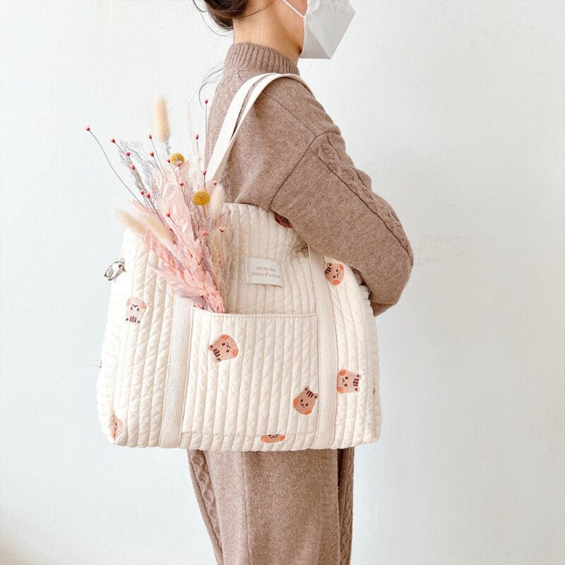 Baby Items Organizer Nappy Caddy Bag Maternity Bag Mother Kids Korean Style Diaper Bags for Baby Mommy Bag Cute Canvas Handbags - Image 6