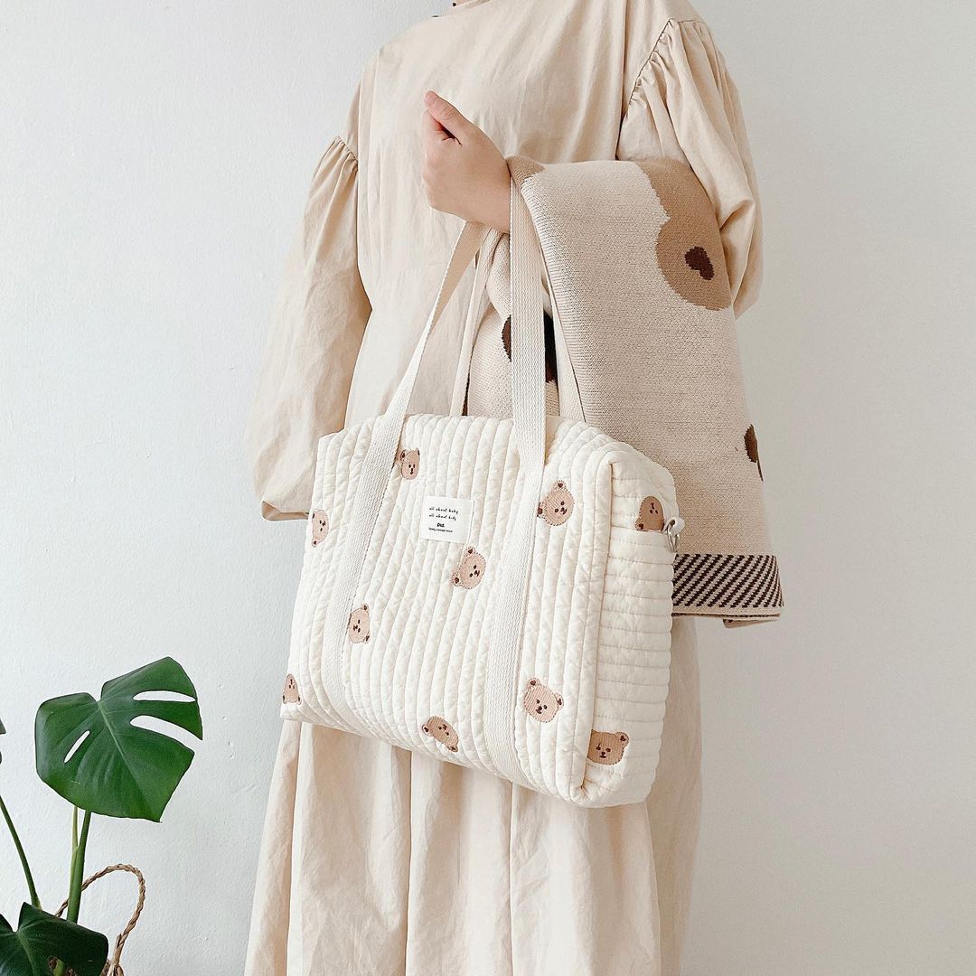 Baby Items Organizer Nappy Caddy Bag Maternity Bag Mother Kids Korean Style Diaper Bags for Baby Mommy Bag Cute Canvas Handbags