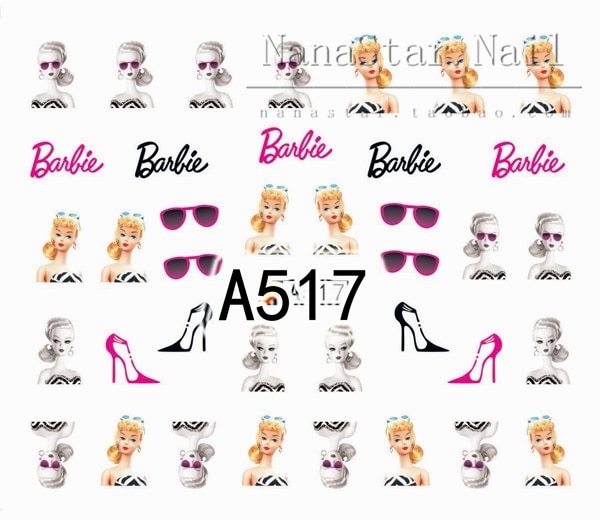 Cartoon Barbie Nail Stickers for Female Kawaii Princess Y2K Girls Tearable Nail Art Watermark Stickers Children Diy Toy Gifts - Image 4