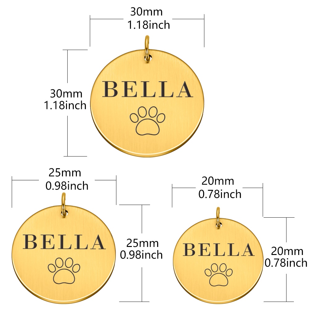 Custom Name Anti-lost IDTag Engraved Record Tel Address Cat Puppy Personalized Paw Print Medal Pendant Dog Pet Collar Accessory - Image 3