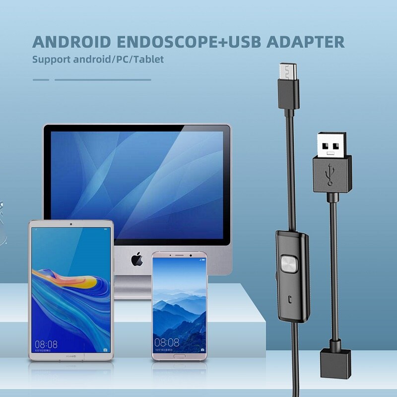 ENWOR Industrial Endoscope Camera IP67 Waterproof 5.5mm 7mm 3IN1 For Android Phones PC USB Endoscope Camera 6LEDs Adjustable - Image 11