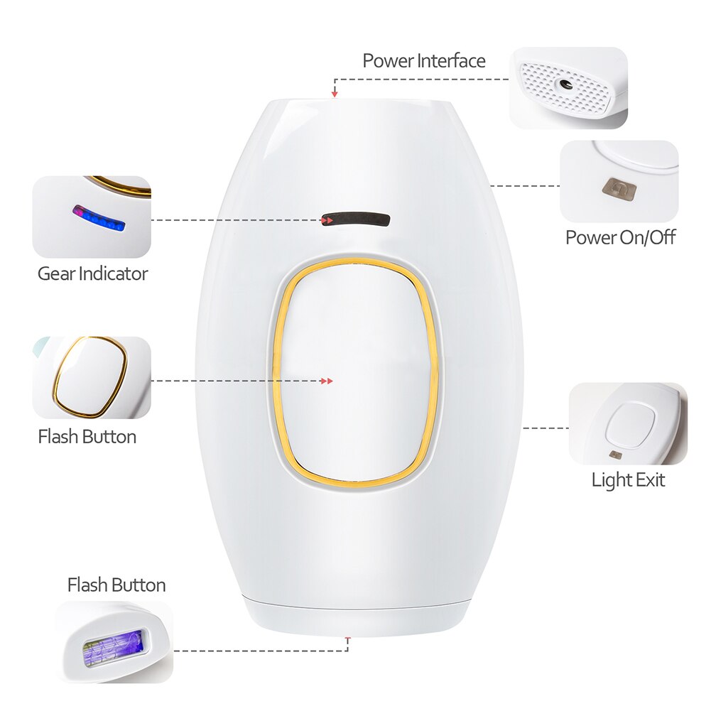 Ezzyso IPL Device Laser Hair Removal Quartz Lamps Epilatory Permanent Home Hold 500000 Shot Light Pulses Whole Body - Image 2