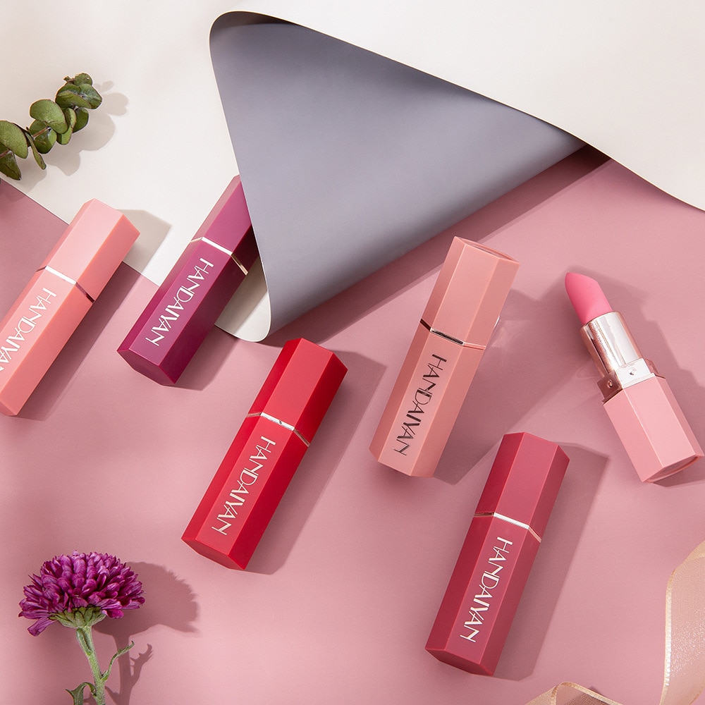 HANDAIYAN 6 Colors Matte Lipstick Beauty Lip Gloss LippenstiftTinted Balm 24 Hours Waterproof Free Shipping Makeup - Image 6