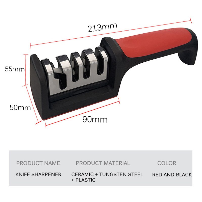 Kitchen 3/4-Segment Knife Sharpener Household Multi-Functional Hand-Held 3/4-Purpose Black Sharpening Stone - Image 3