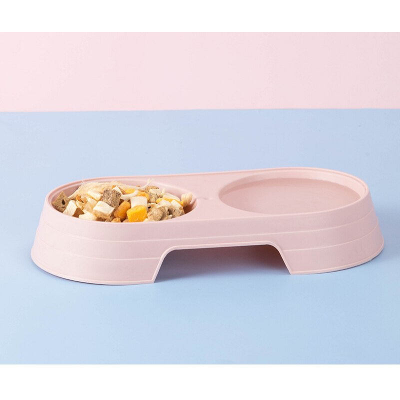 Macaron Pet Double Bowl Plastic Kitten Dog Food Drinking Tray Feeder Cat Feeding Pet Supplies Accessories - Image 2