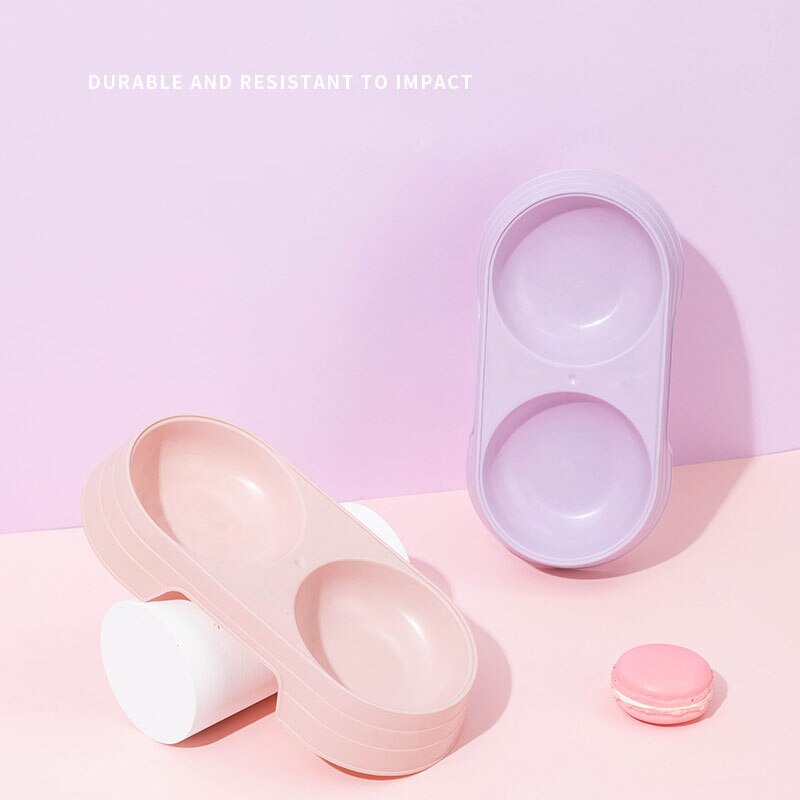 Macaron Pet Double Bowl Plastic Kitten Dog Food Drinking Tray Feeder Cat Feeding Pet Supplies Accessories - Image 5