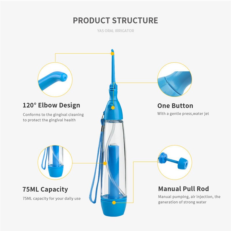 Oral Irrigator Teeth Cleaner Water Jet Tooth Health Water Non-electric Household Portable Oral Irrigator Flossing LV160 New - Image 2