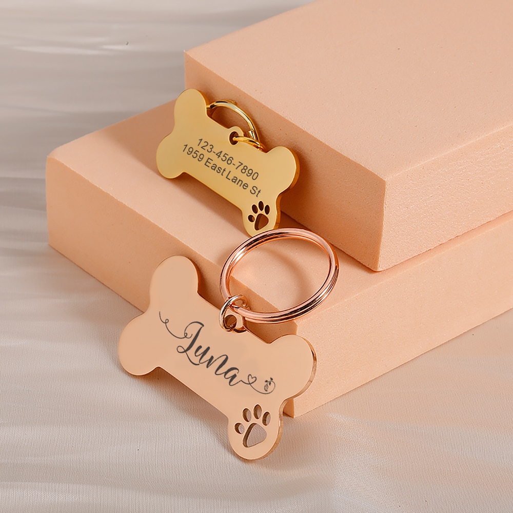 Personalized Pet Dog Tags Shiny Steel Free Engraving Kitten Puppy Anti-lost Collars Tag for Dog Cat Nameplate Pet Accessoires - Image 4