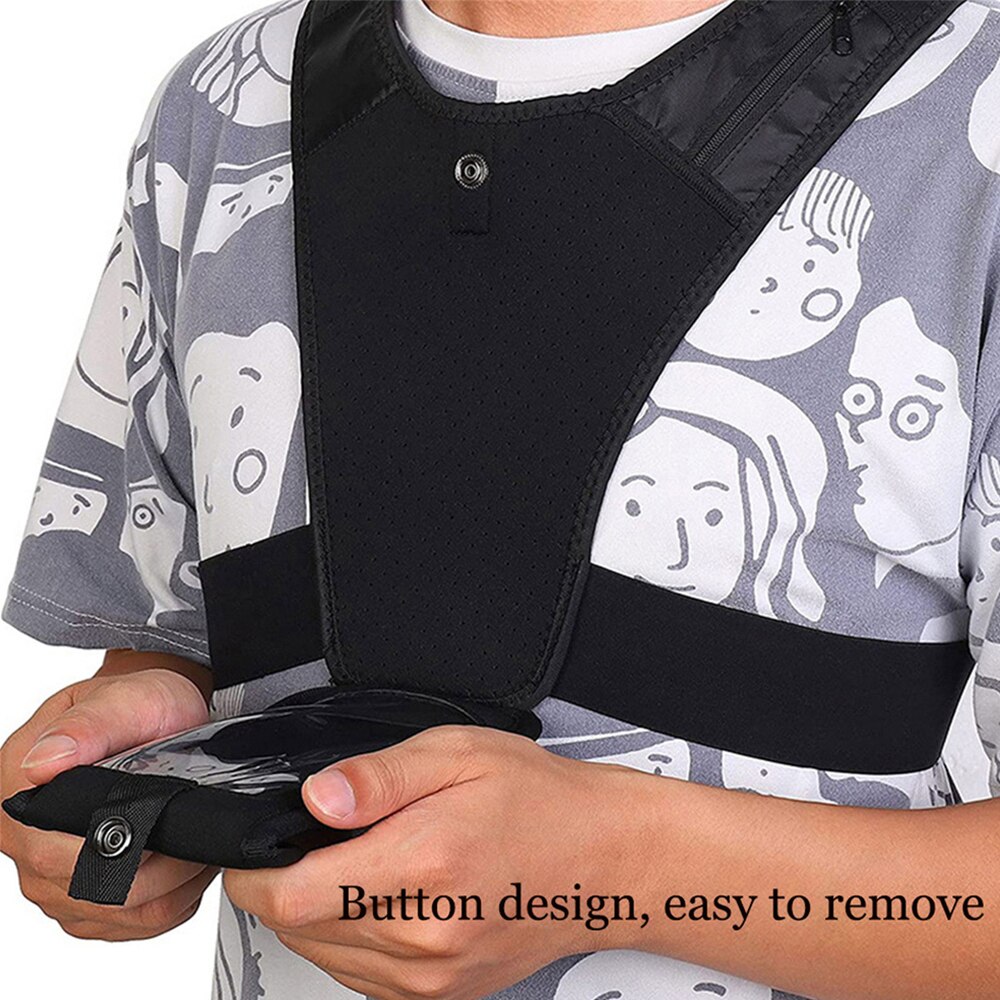 Phone Vest for Running Breathable Vest Jogging Sport Chest Multi Pockets Running Chest Pack with Adjustable Waistband for Night - Image 3