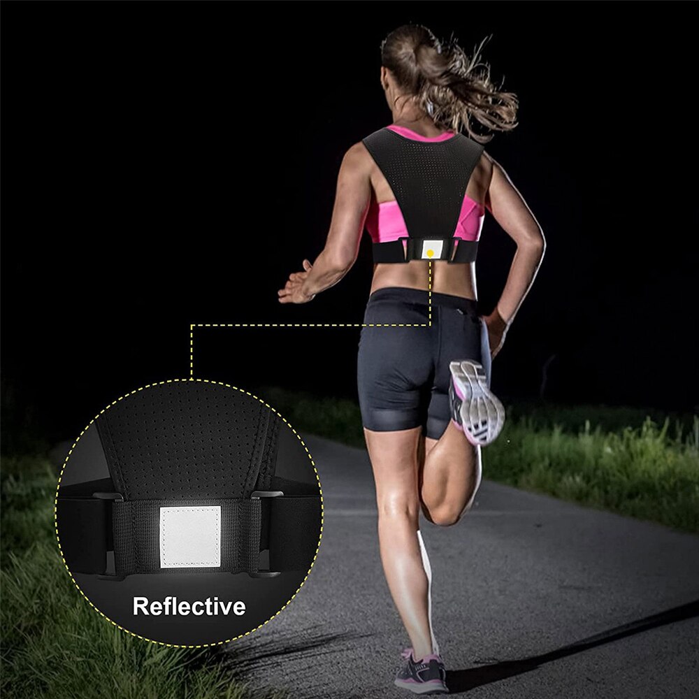 Phone Vest for Running Breathable Vest Jogging Sport Chest Multi Pockets Running Chest Pack with Adjustable Waistband for Night - Image 5