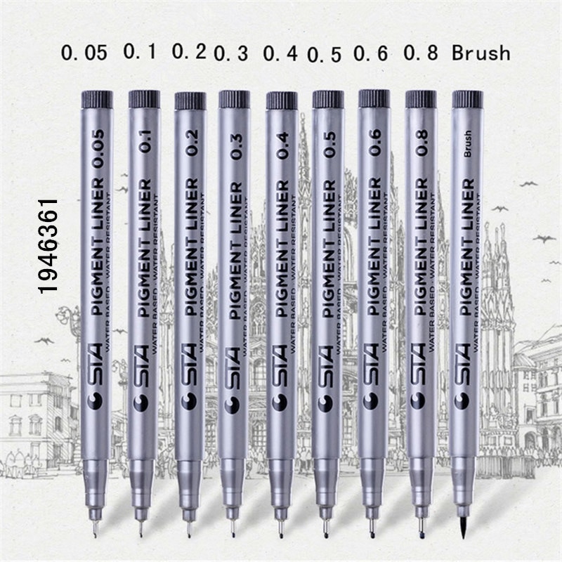 Waterproof STA Art Markers brush pen office student School Painting Line Drawing Black fine sketch Pens art supplies - Image 2